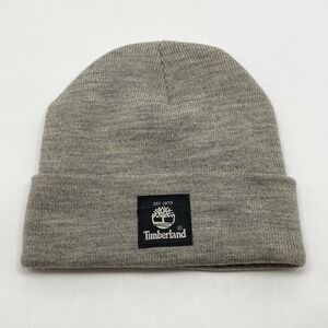 New Timberland Gray Cuffed Knit Beanie Ski Snowboard Hat Outdoor Hiking Cap NWT
